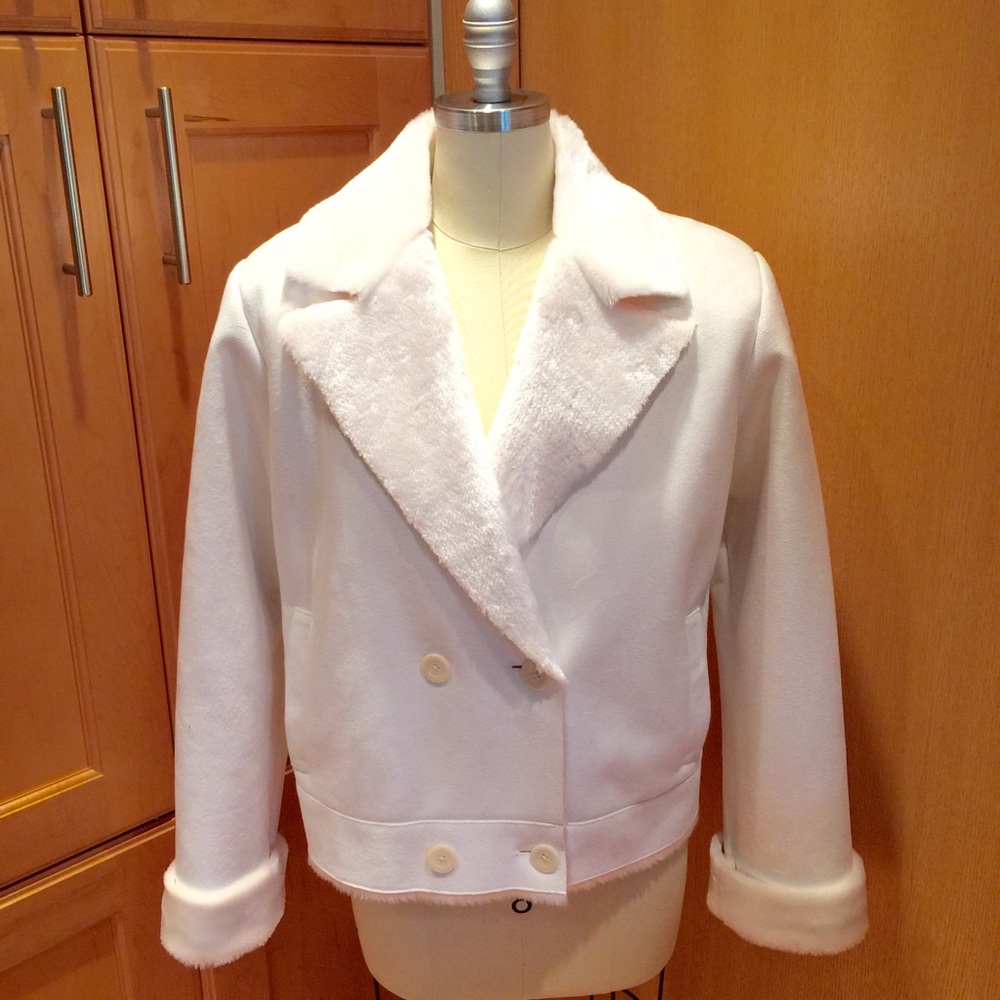 Lauren Ralph Lauren Winter White Washable Faux Shearling Jacket